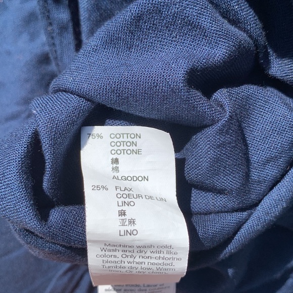 Men’s Gap Slim Fit Navy Flax Button Down - Picture 8 of 9